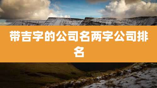 带吉字的公司名两字公司排名