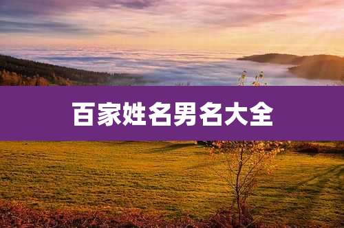 百家姓名男名大全
