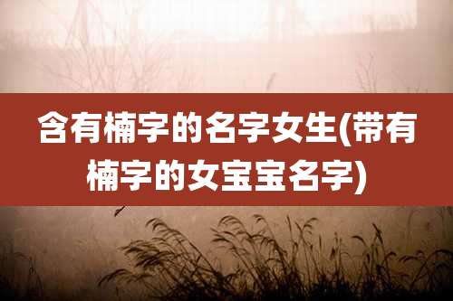 含有楠字的名字女生(带有楠字的女宝宝名字)