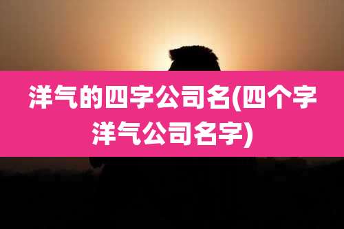 洋气的四字公司名(四个字洋气公司名字)