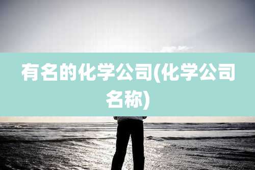 有名的化学公司(化学公司名称)