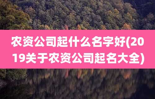 农资公司起什么名字好(2019关于农资公司起名大全)