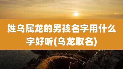 姓乌属龙的男孩名字用什么字好听(乌龙取名)