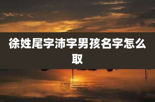 徐姓尾字沛字男孩名字怎么取