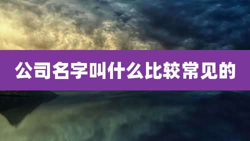 公司名字叫什么比较常见的