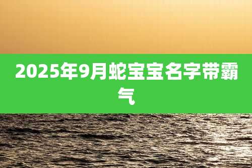 2025年9月蛇宝宝名字带霸气