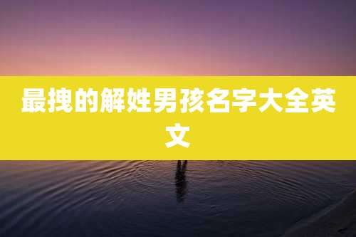 最拽的解姓男孩名字大全英文