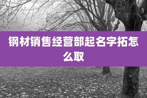 钢材销售经营部起名字拓怎么取