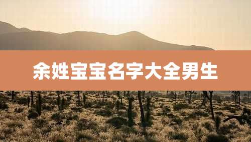 余姓宝宝名字大全男生