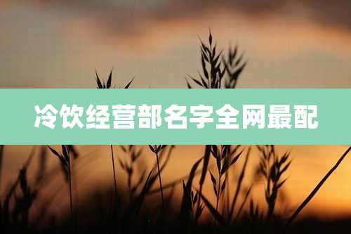 冷饮经营部名字全网最配