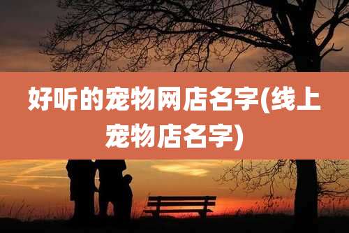好听的宠物网店名字(线上宠物店名字)