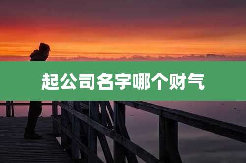 起公司名字哪个财气