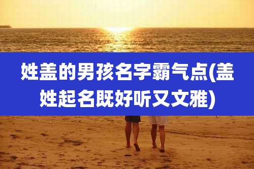 姓盖的男孩名字霸气点(盖姓起名既好听又文雅)