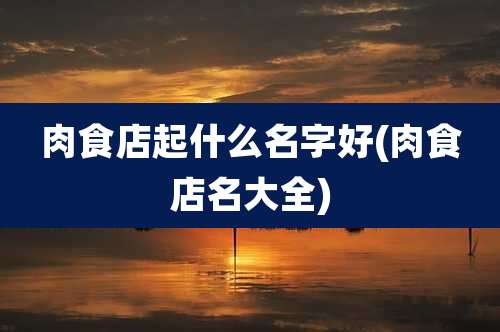 肉食店起什么名字好(肉食店名大全)