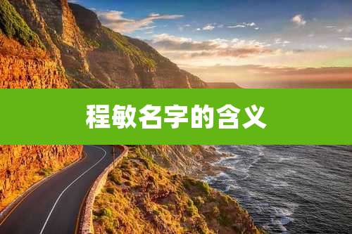 程敏名字的含义