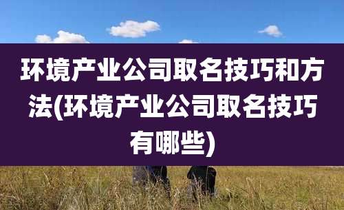 环境产业公司取名技巧和方法(环境产业公司取名技巧有哪些)