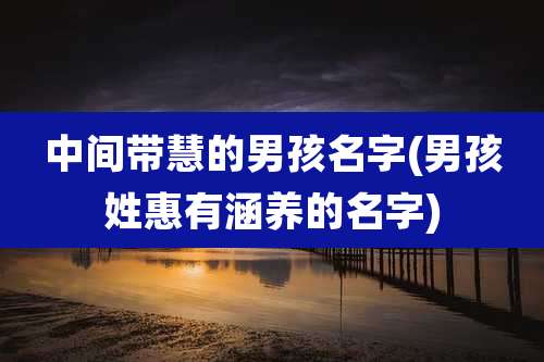 中间带慧的男孩名字(男孩姓惠有涵养的名字)