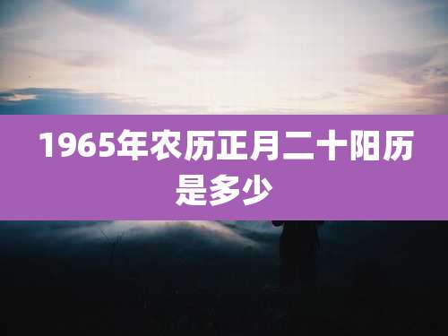 1965年农历正月二十阳历是多少