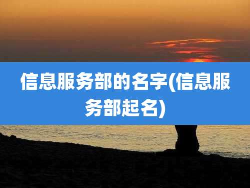 信息服务部的名字(信息服务部起名)