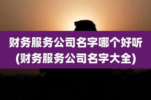 财务服务公司名字哪个好听(财务服务公司名字大全)