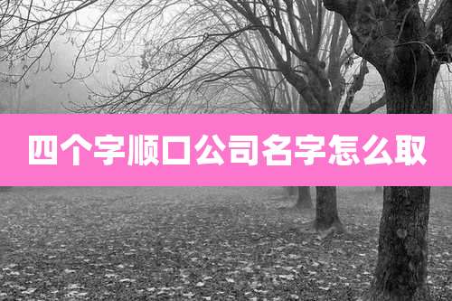 四个字顺口公司名字怎么取