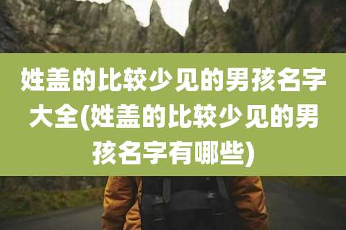 姓盖的比较少见的男孩名字大全(姓盖的比较少见的男孩名字有哪些)