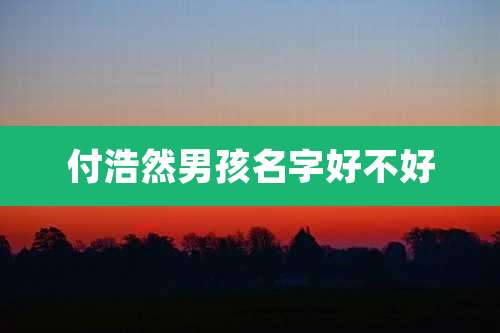 付浩然男孩名字好不好