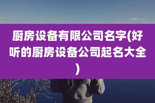 厨房设备有限公司名字(好听的厨房设备公司起名大全)