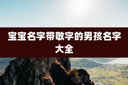 宝宝名字带敬字的男孩名字大全
