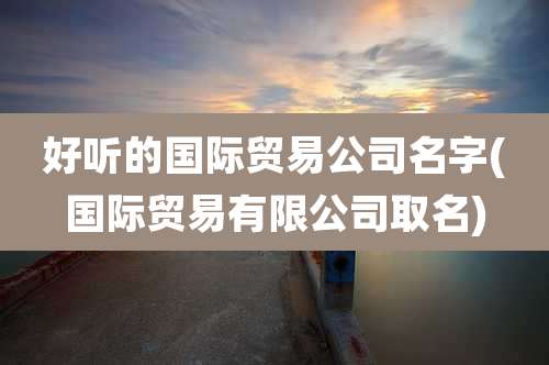 好听的国际贸易公司名字(国际贸易有限公司取名)