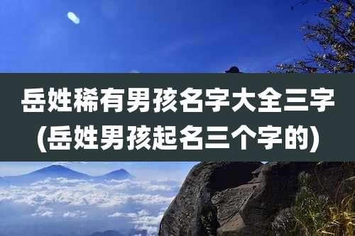 岳姓稀有男孩名字大全三字(岳姓男孩起名三个字的)