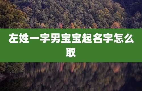 左姓一字男宝宝起名字怎么取