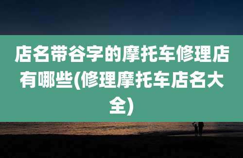 店名带谷字的摩托车修理店有哪些(修理摩托车店名大全)