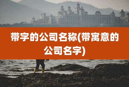 带字的公司名称(带寓意的公司名字)