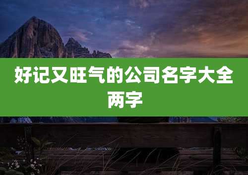 好记又旺气的公司名字大全两字