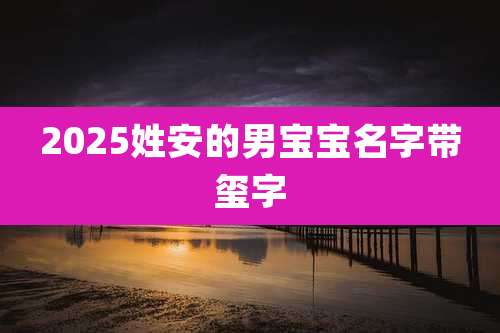 2025姓安的男宝宝名字带玺字