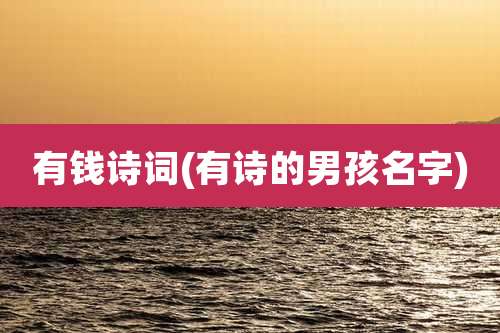 有钱诗词(有诗的男孩名字)
