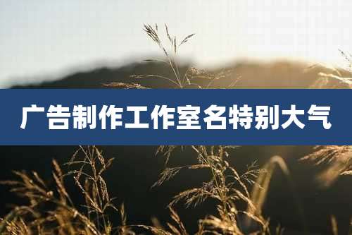 广告制作工作室名特别大气