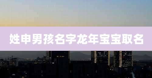 姓申男孩名字龙年宝宝取名