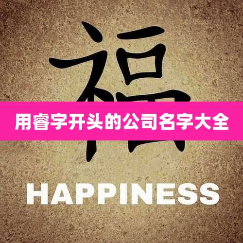 用睿字开头的公司名字大全
