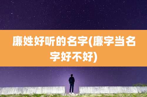 廉姓好听的名字(廉字当名字好不好)