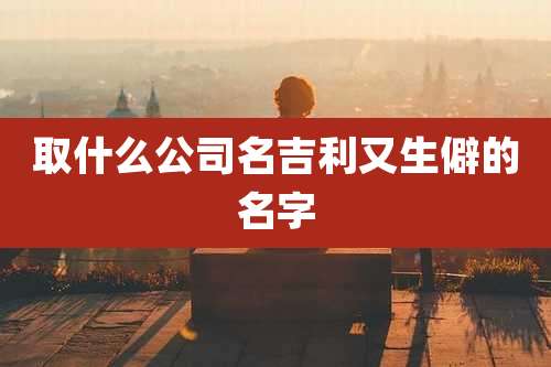 取什么公司名吉利又生僻的名字