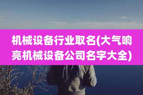 机械设备行业取名(大气响亮机械设备公司名字大全)
