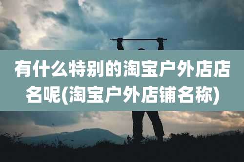 有什么特别的淘宝户外店店名呢(淘宝户外店铺名称)
