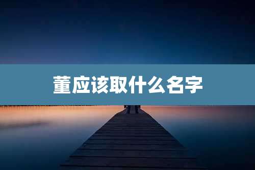 董应该取什么名字