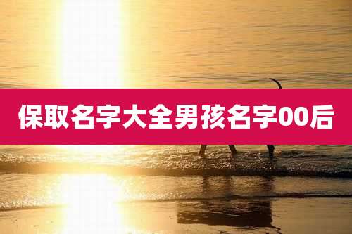 保取名字大全男孩名字00后