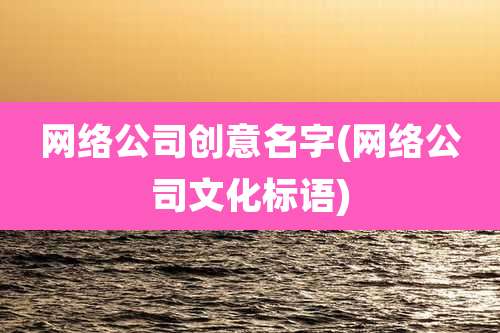 网络公司创意名字(网络公司文化标语)
