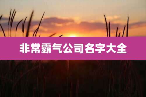 非常霸气公司名字大全