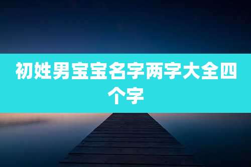 初姓男宝宝名字两字大全四个字
