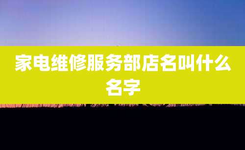 家电维修服务部店名叫什么名字